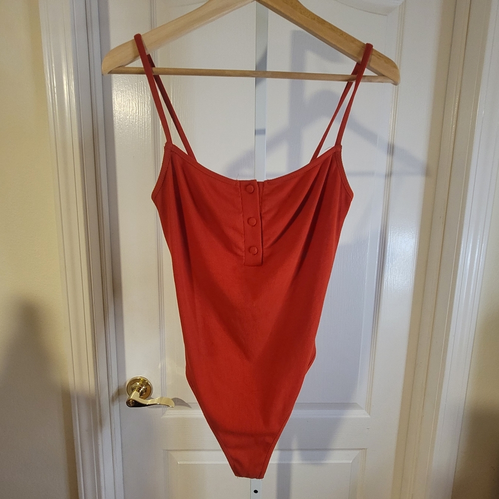 Superdown X Revolve Red Ribbed Spaghetti Strap Bo… - image 1